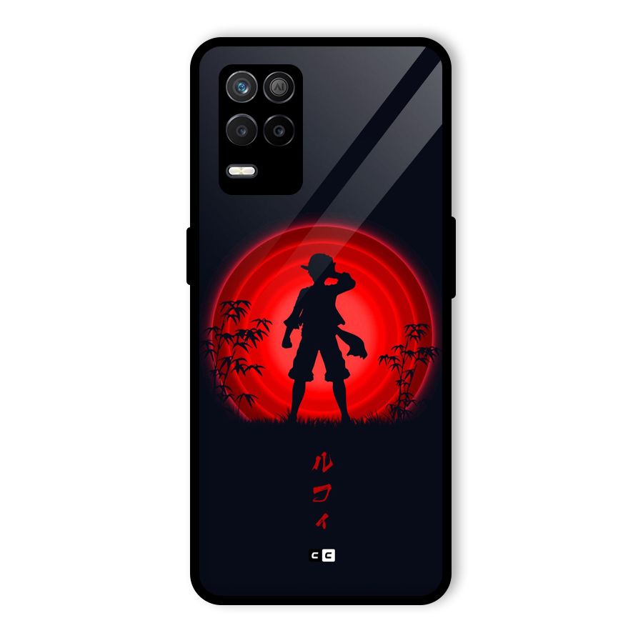 Dark Red Luffy Glass Back Case for Realme 8 5G