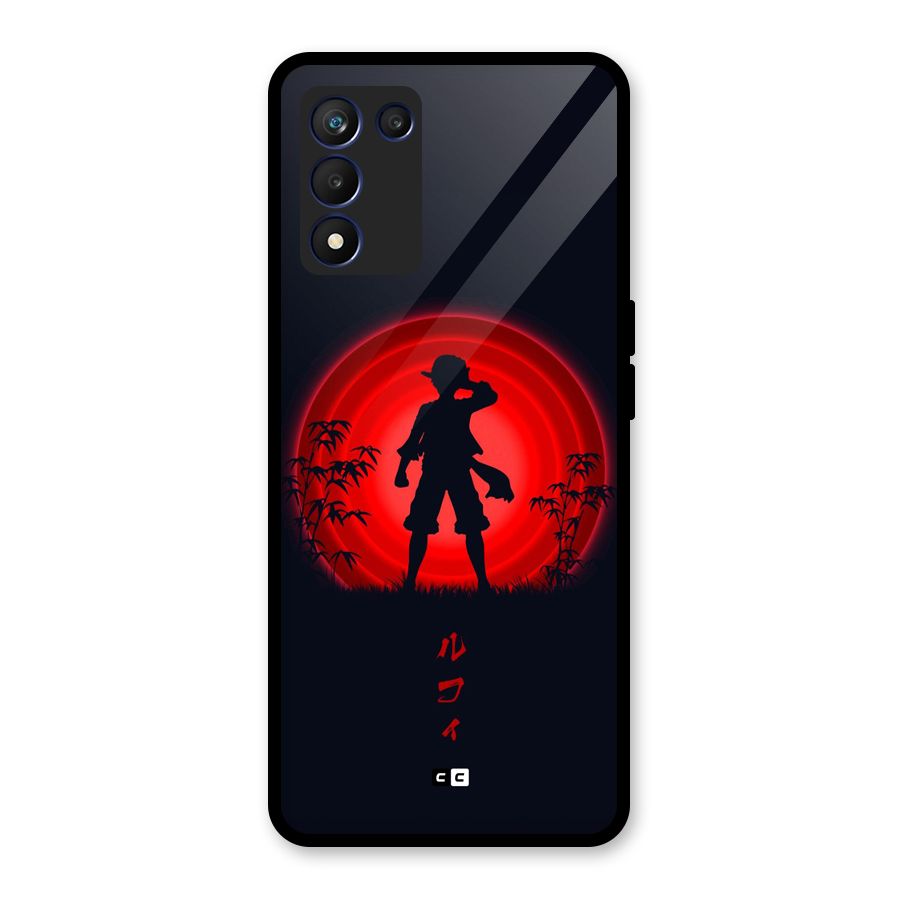Dark Red Luffy Glass Back Case for Realme 9 5G Speed