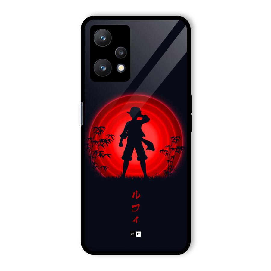 Dark Red Luffy Glass Back Case for Realme 9 Pro 5G