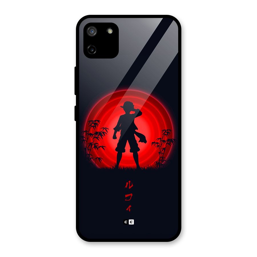 Dark Red Luffy Glass Back Case for Realme C11