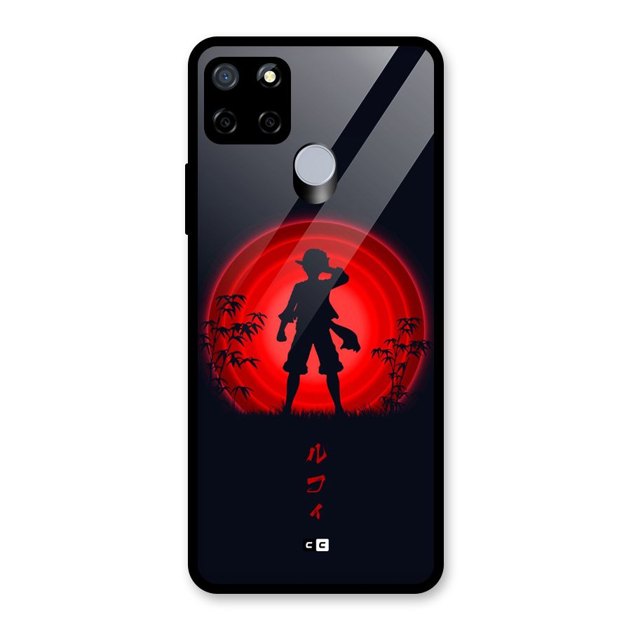 Dark Red Luffy Glass Back Case for Realme C15