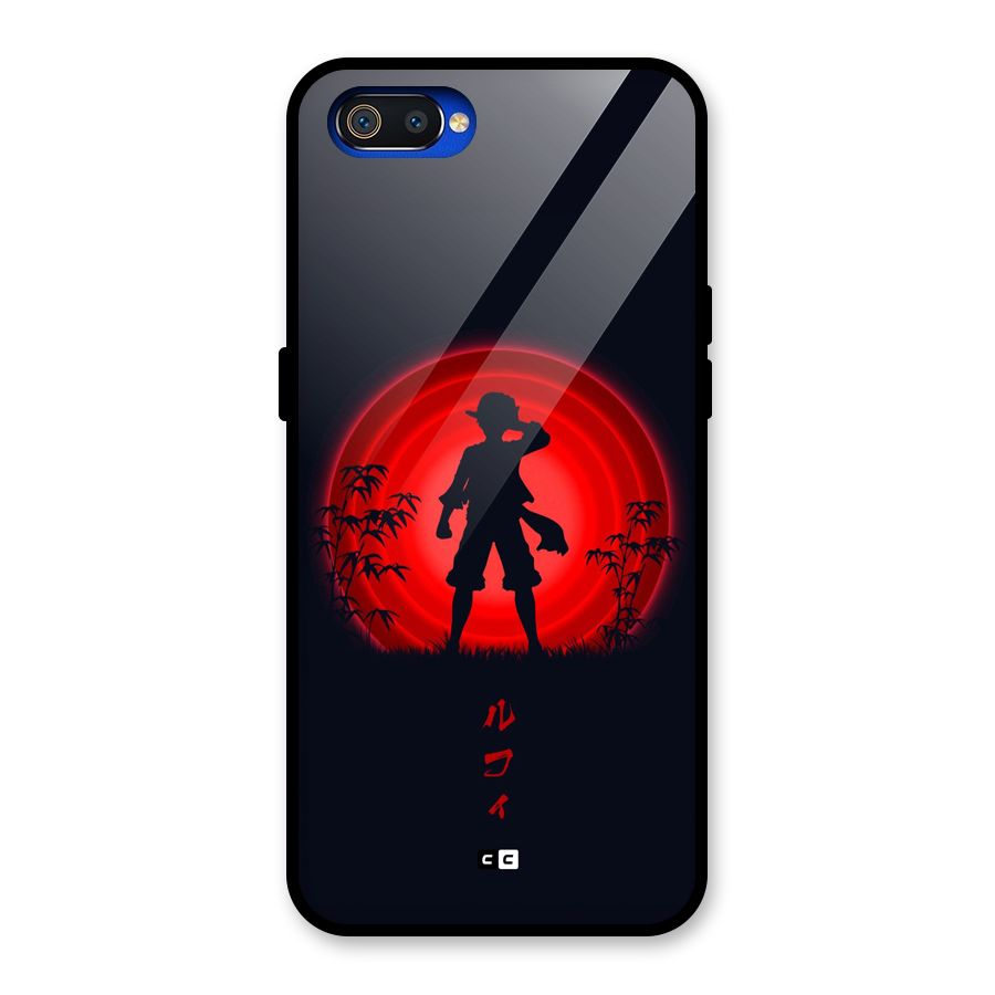 Dark Red Luffy Glass Back Case for Realme C2