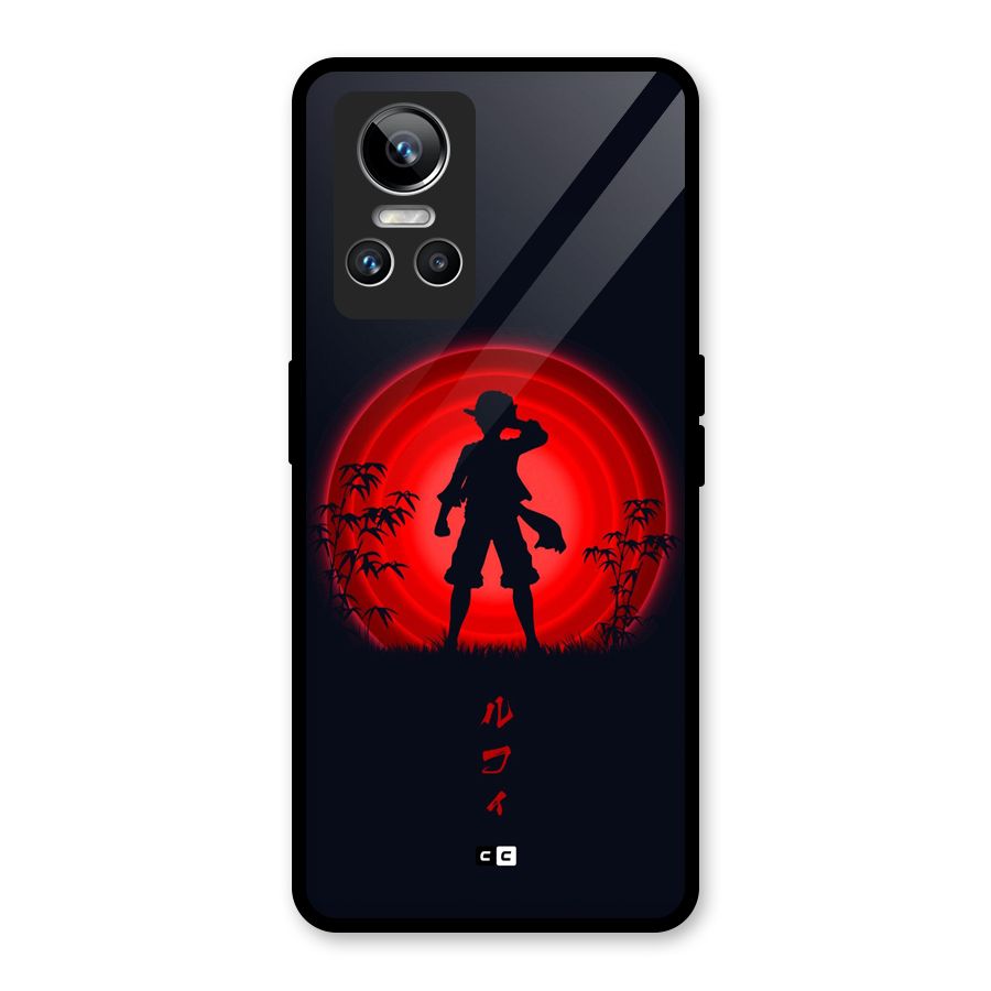 Dark Red Luffy Glass Back Case for Realme GT Neo 3