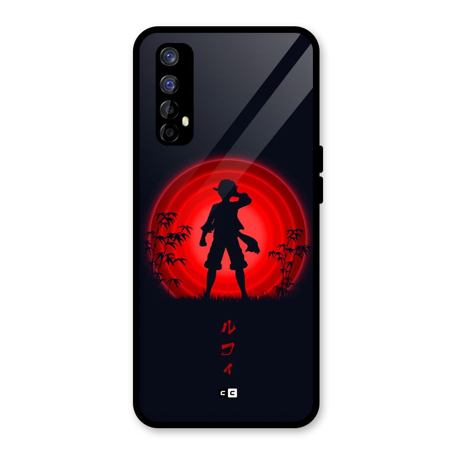 Dark Red Luffy Glass Back Case for Realme Narzo 20 Pro