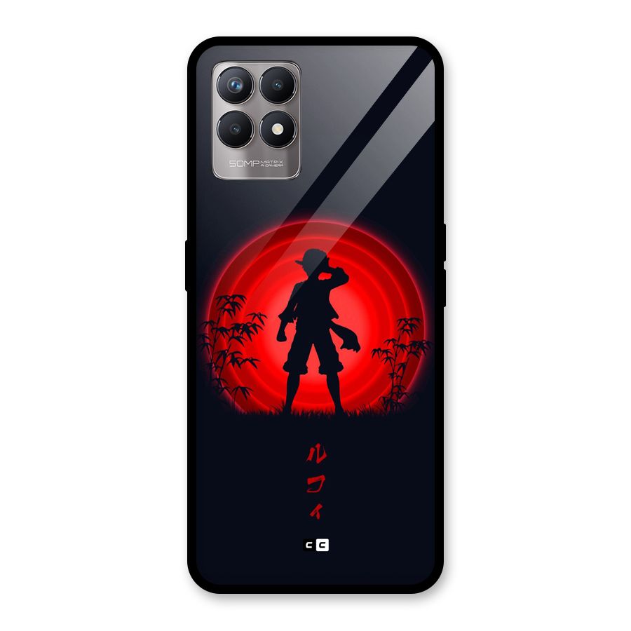 Dark Red Luffy Glass Back Case for Realme Narzo 50