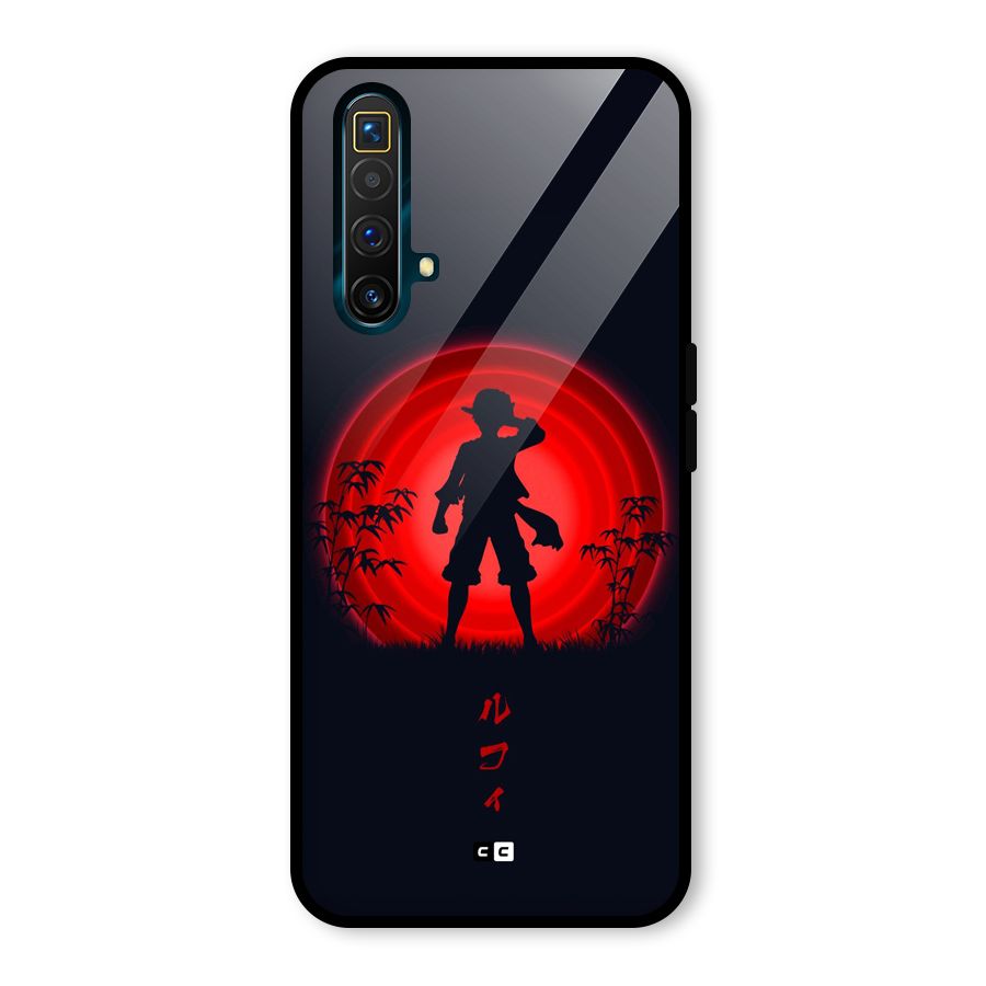 Dark Red Luffy Glass Back Case for Realme X3