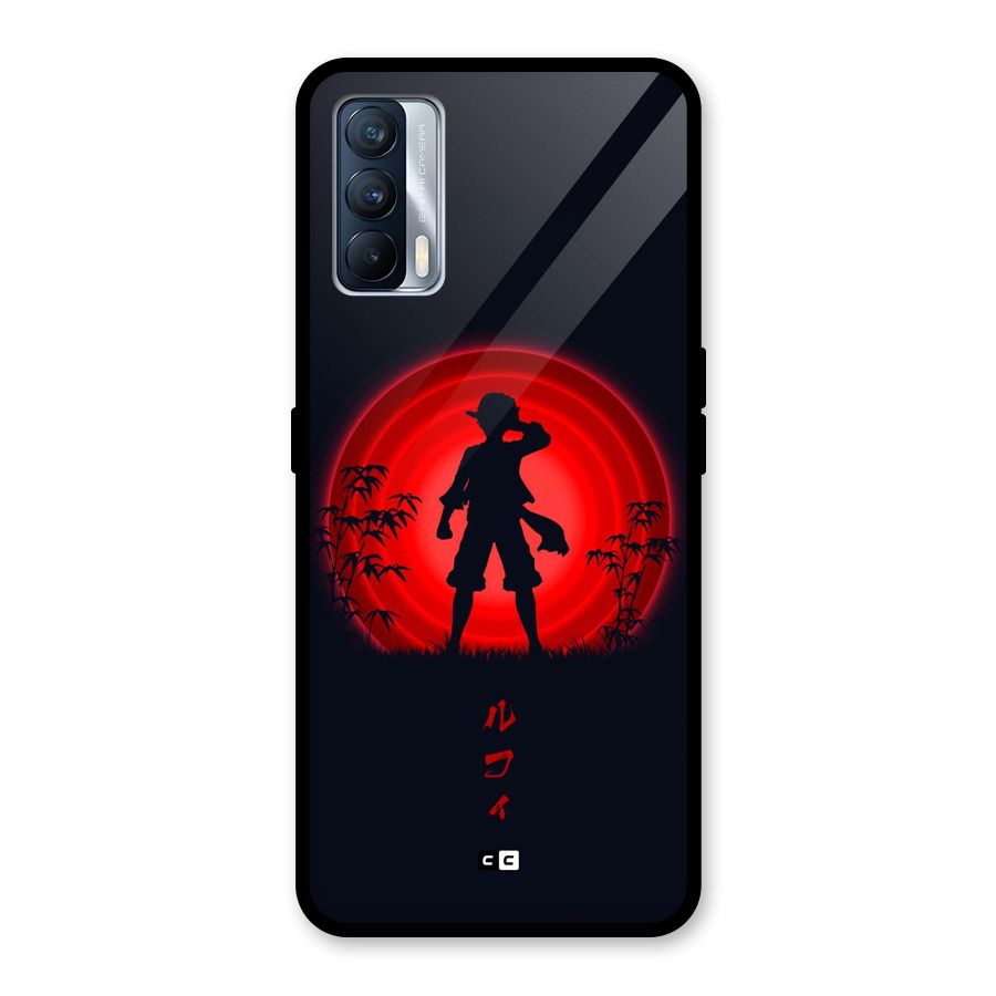 Dark Red Luffy Glass Back Case for Realme X7