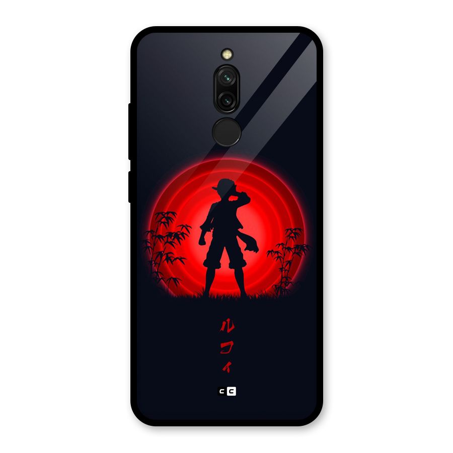 Dark Red Luffy Glass Back Case for Redmi 8