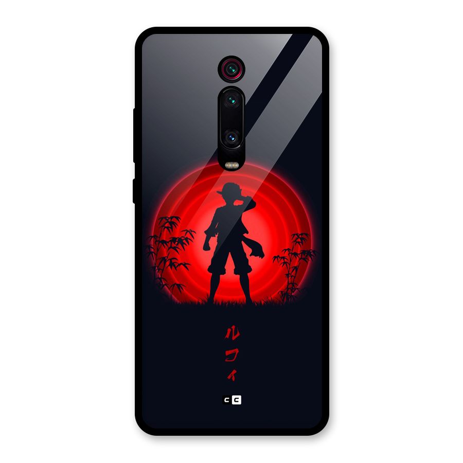 Dark Red Luffy Glass Back Case for Redmi K20 Pro