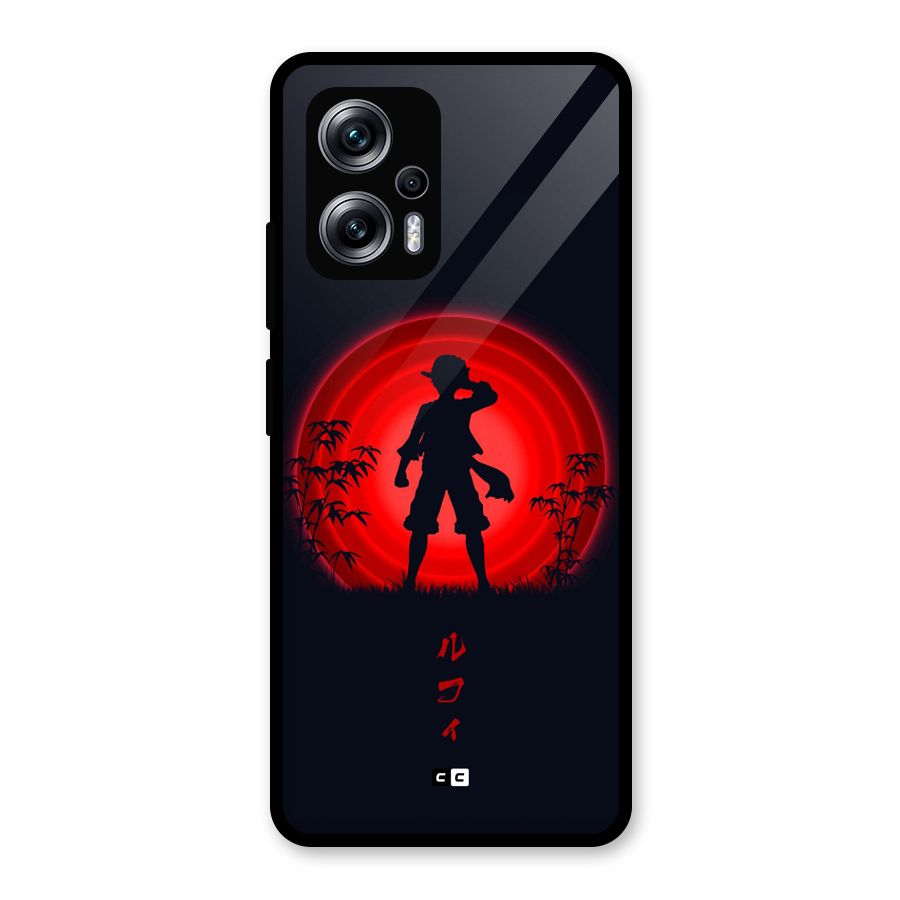 Dark Red Luffy Glass Back Case for Redmi K50i