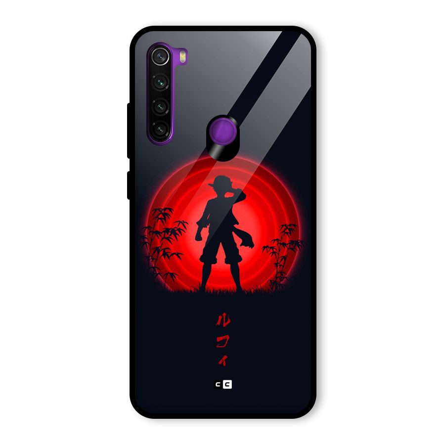 Dark Red Luffy Glass Back Case for Redmi Note 8