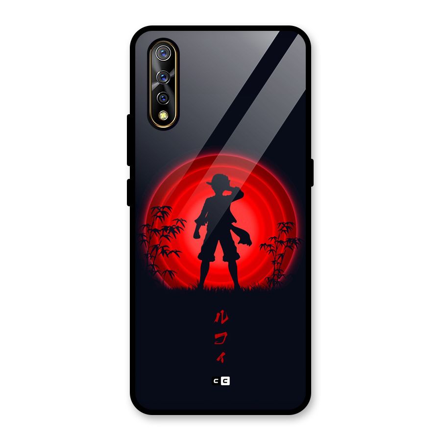 Dark Red Luffy Glass Back Case for Vivo S1