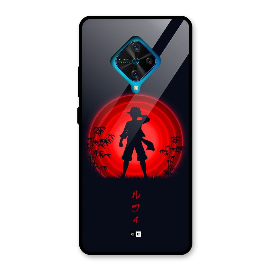 Dark Red Luffy Glass Back Case for Vivo S1 Pro