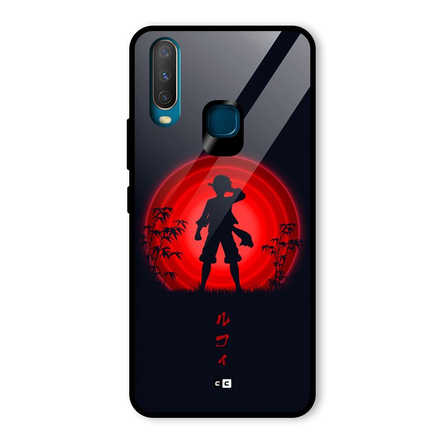 Dark Red Luffy Glass Back Case for Vivo U10