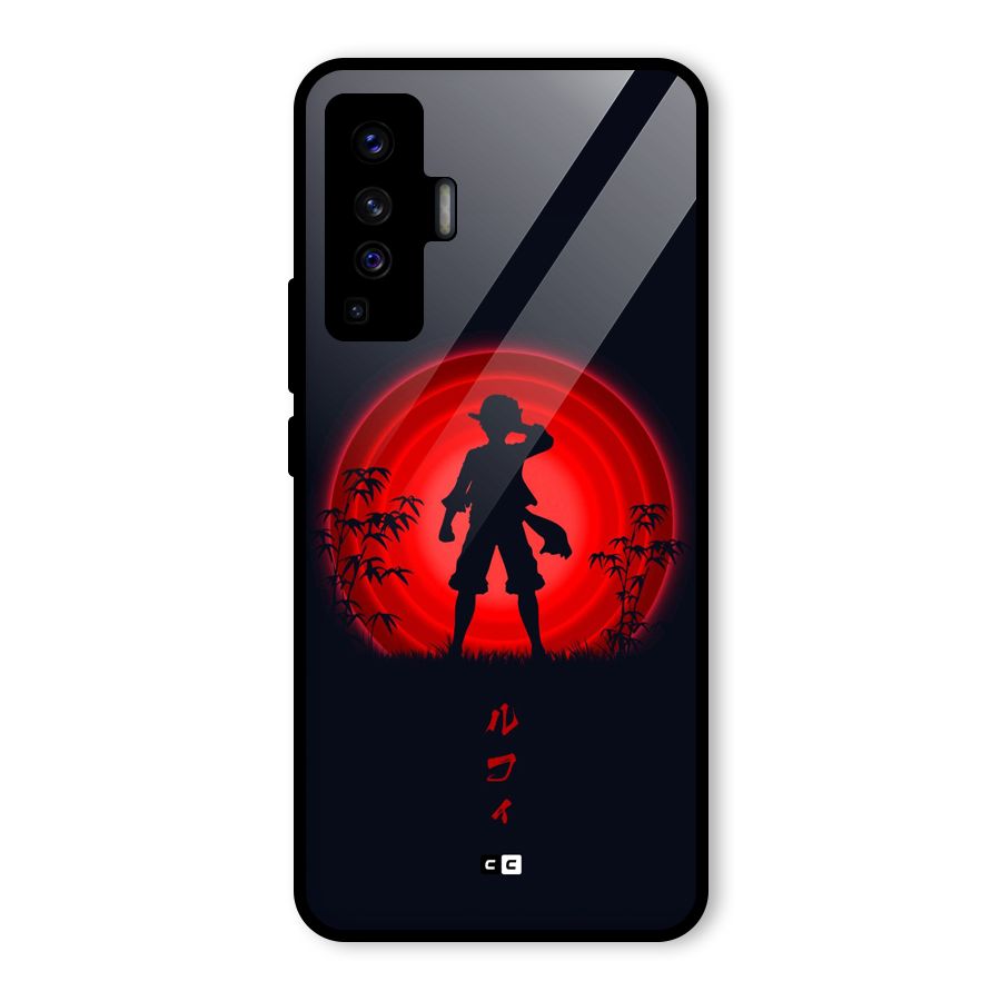 Dark Red Luffy Glass Back Case for Vivo X50
