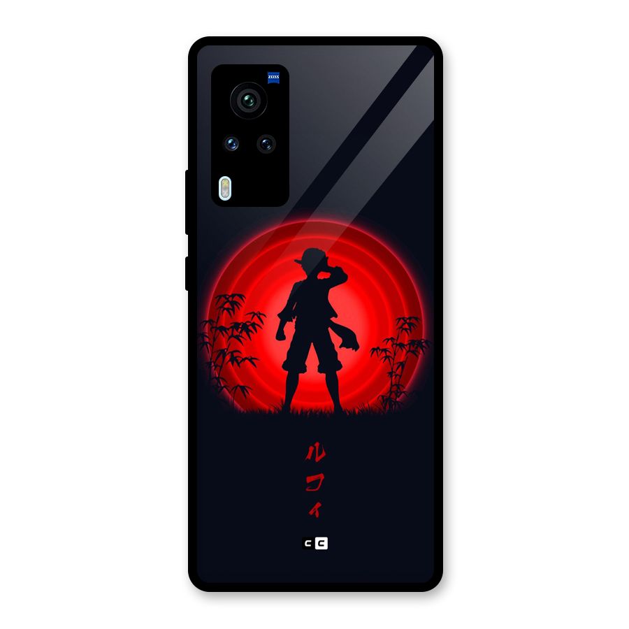 Dark Red Luffy Glass Back Case for Vivo X60 Pro