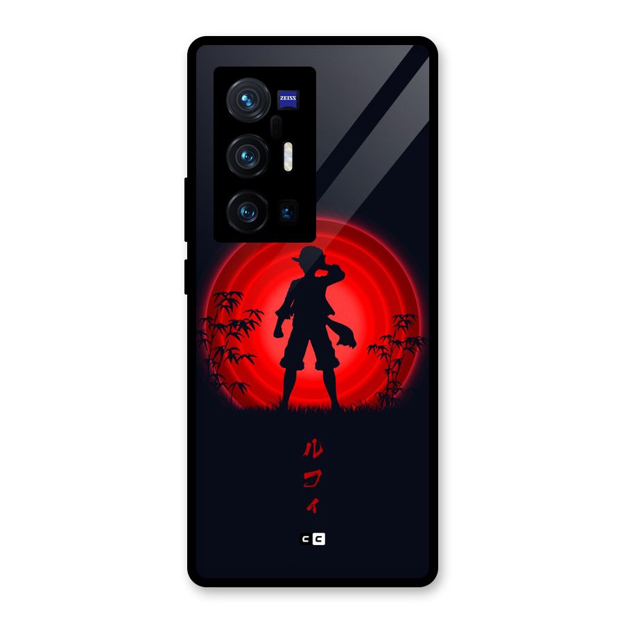 Dark Red Luffy Glass Back Case for Vivo X70 Pro Plus