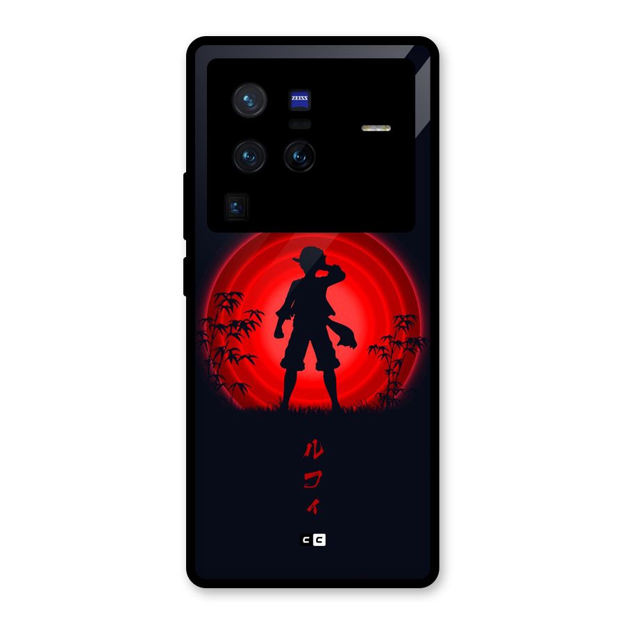 Dark Red Luffy Glass Back Case for Vivo X80 Pro