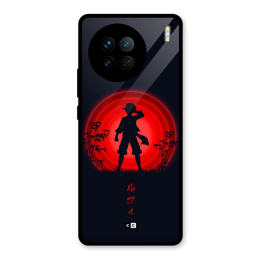 Dark Red Luffy Glass Back Case for Vivo X90