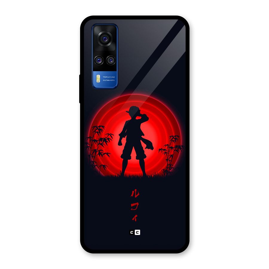 Dark Red Luffy Glass Back Case for Vivo Y31