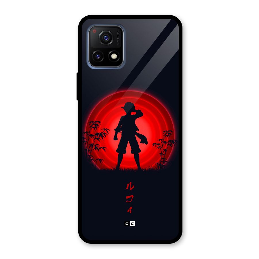 Dark Red Luffy Glass Back Case for Vivo Y72 5G