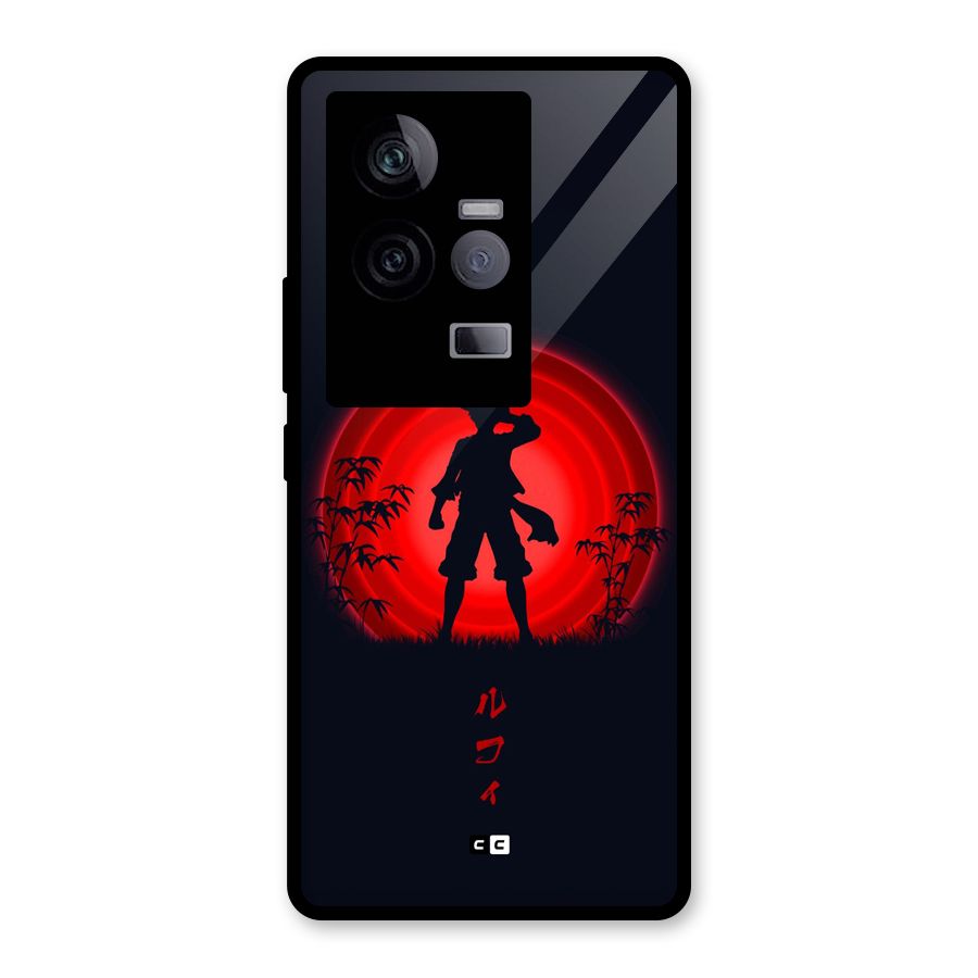 Dark Red Luffy Glass Back Case for Vivo iQOO 11 5G