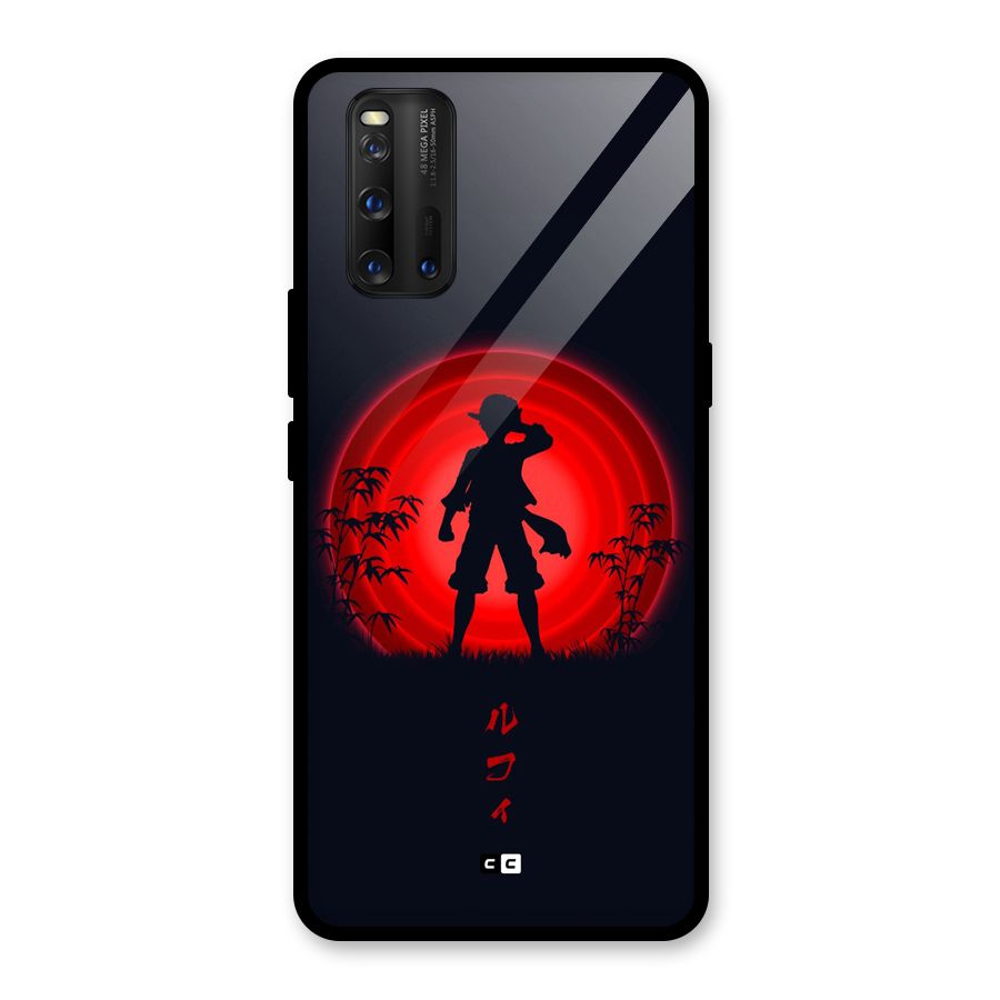 Dark Red Luffy Glass Back Case for Vivo iQOO 3
