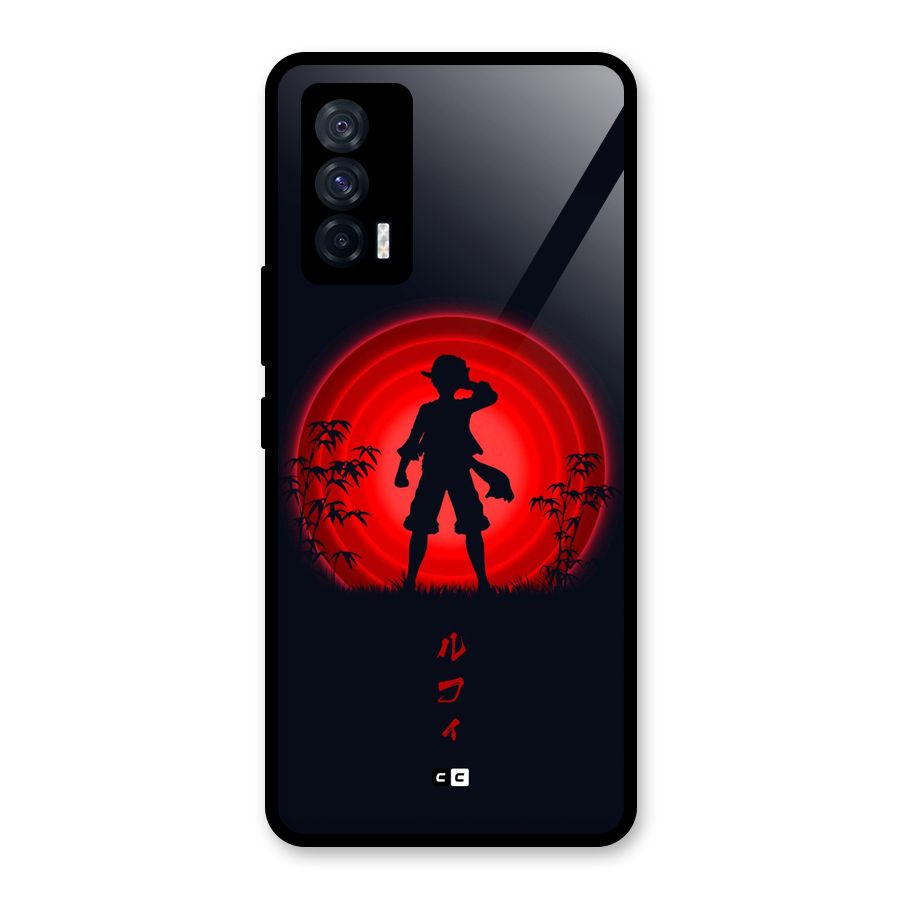 Dark Red Luffy Glass Back Case for Vivo iQOO 7 5G