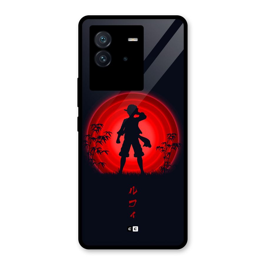Dark Red Luffy Glass Back Case for Vivo iQOO Neo 6 5G