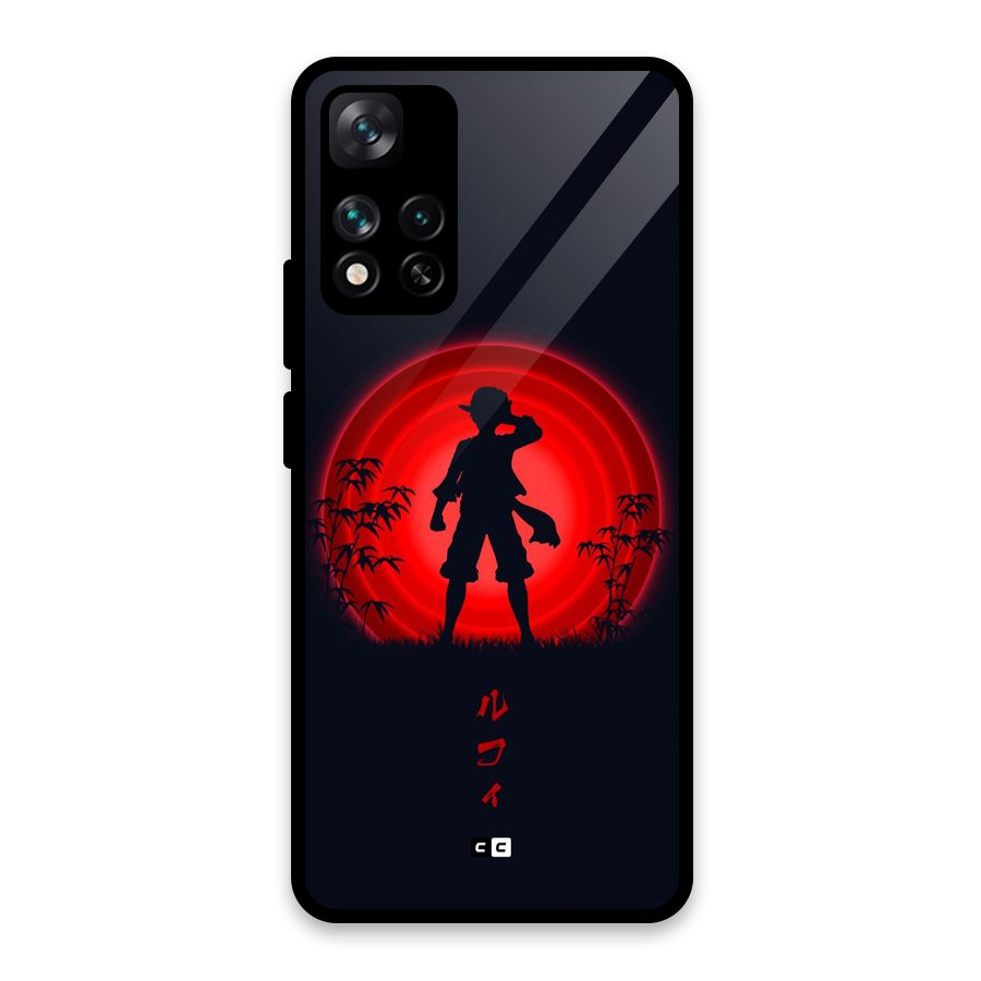 Dark Red Luffy Glass Back Case for Xiaomi 11i HyperCharge 5G