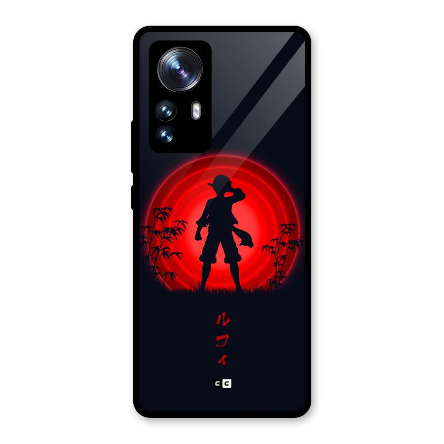 Dark Red Luffy Glass Back Case for Xiaomi 12 Pro