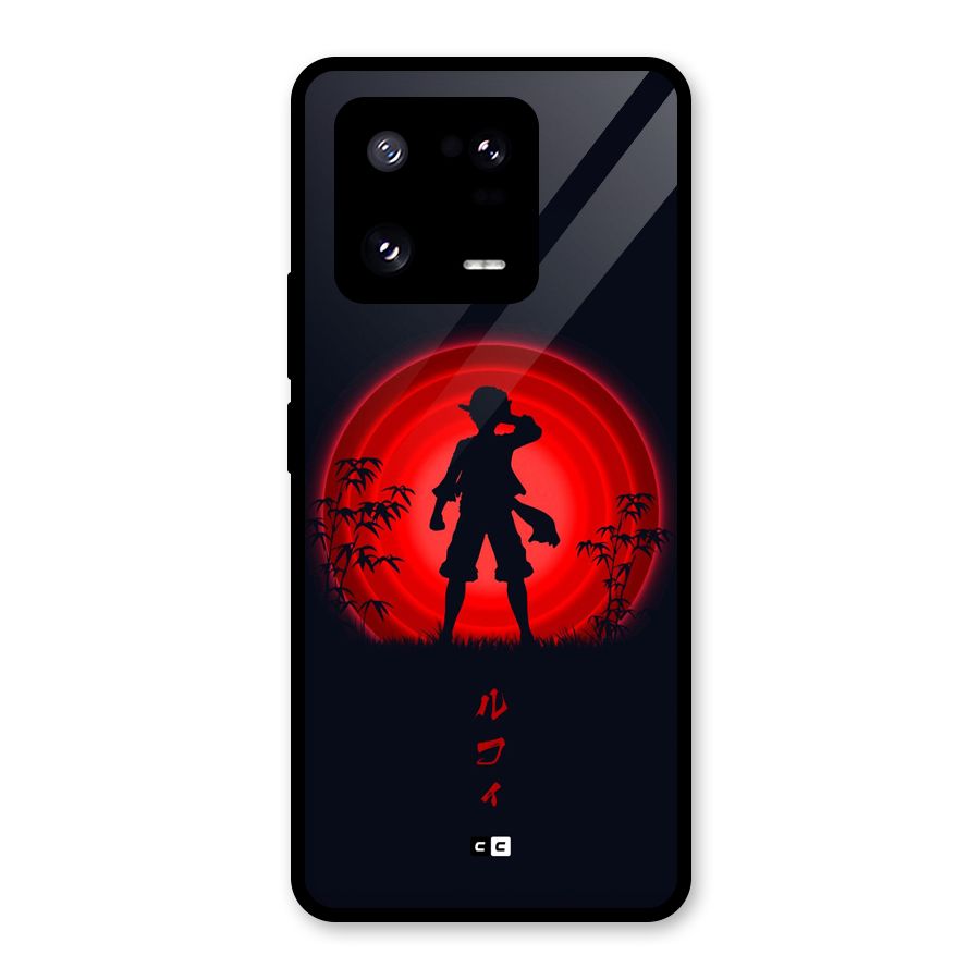 Dark Red Luffy Glass Back Case for Xiaomi 13 Pro