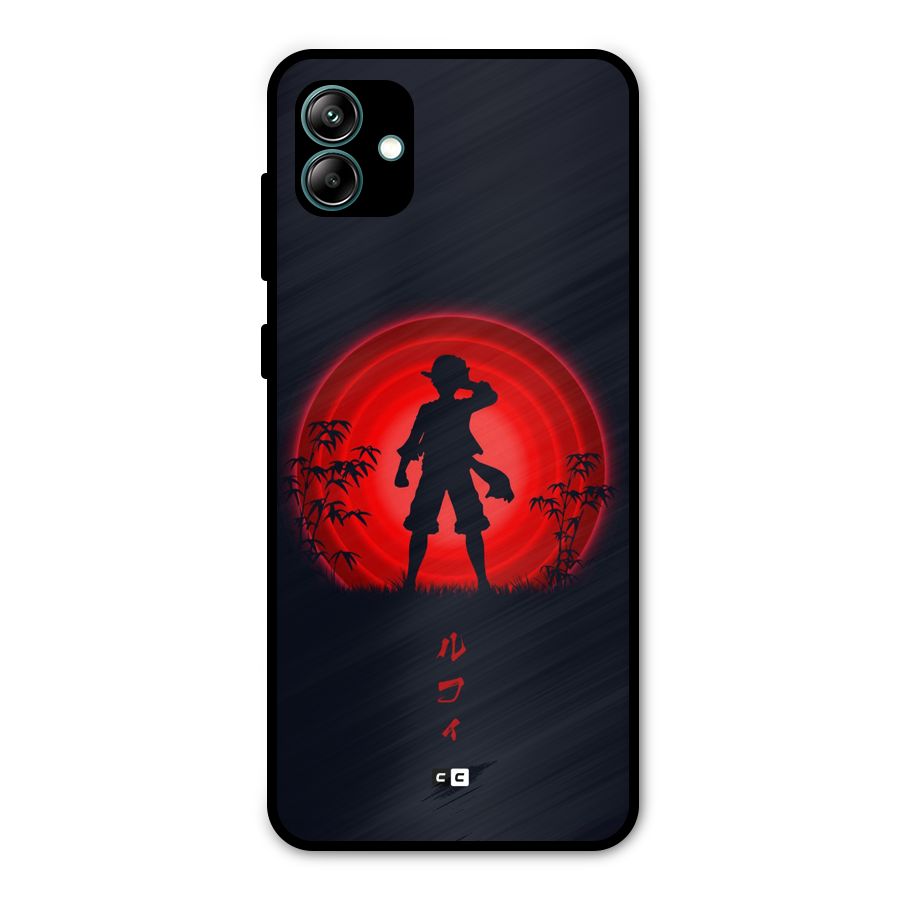 Dark Red Luffy Metal Back Case for Galaxy A04