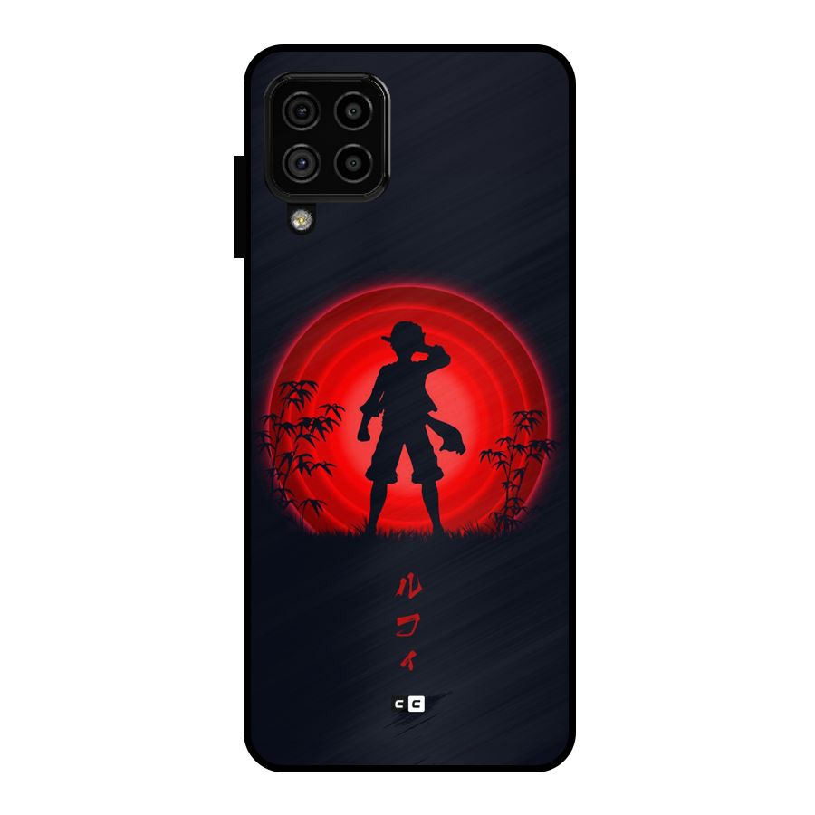 Dark Red Luffy Metal Back Case for Galaxy A22 4G