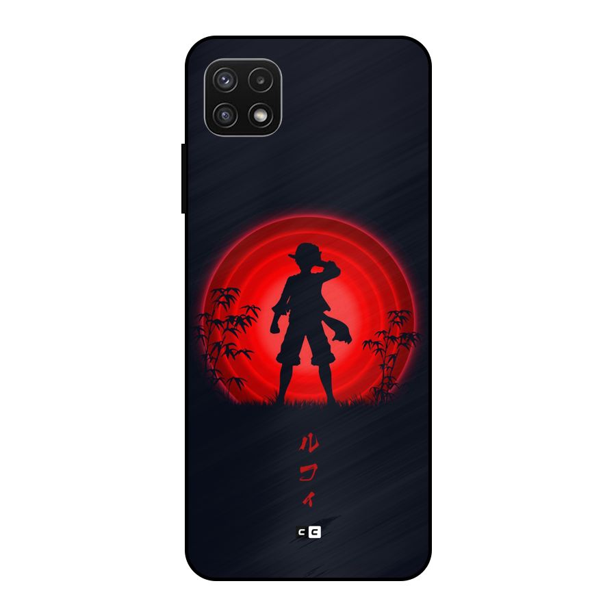 Dark Red Luffy Metal Back Case for Galaxy A22 5G