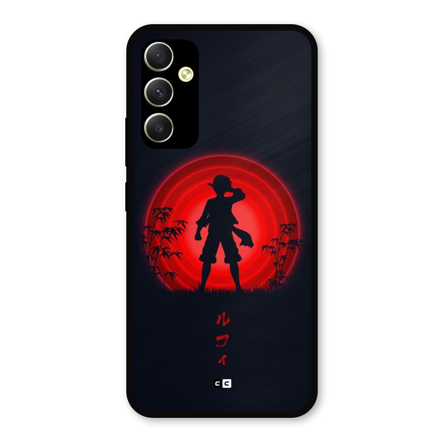 Dark Red Luffy Metal Back Case for Galaxy A34