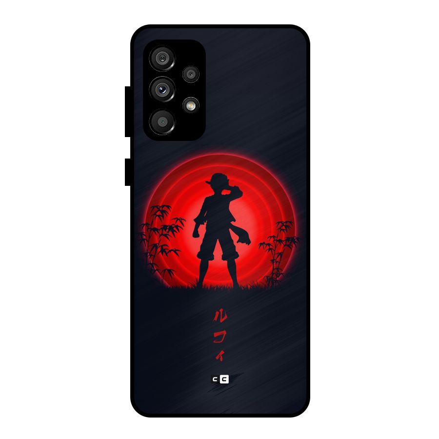 Dark Red Luffy Metal Back Case for Galaxy A73 5G