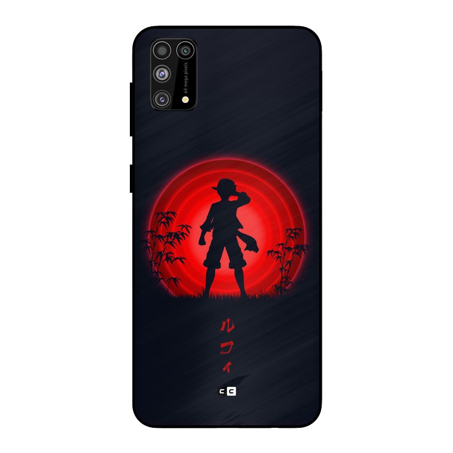 Dark Red Luffy Metal Back Case for Galaxy F41