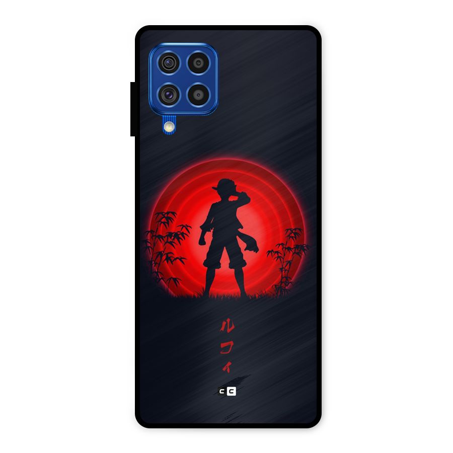 Dark Red Luffy Metal Back Case for Galaxy F62