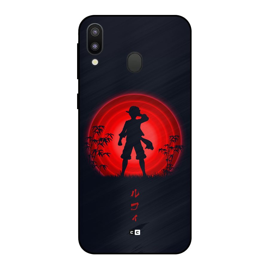 Dark Red Luffy Metal Back Case for Galaxy M20