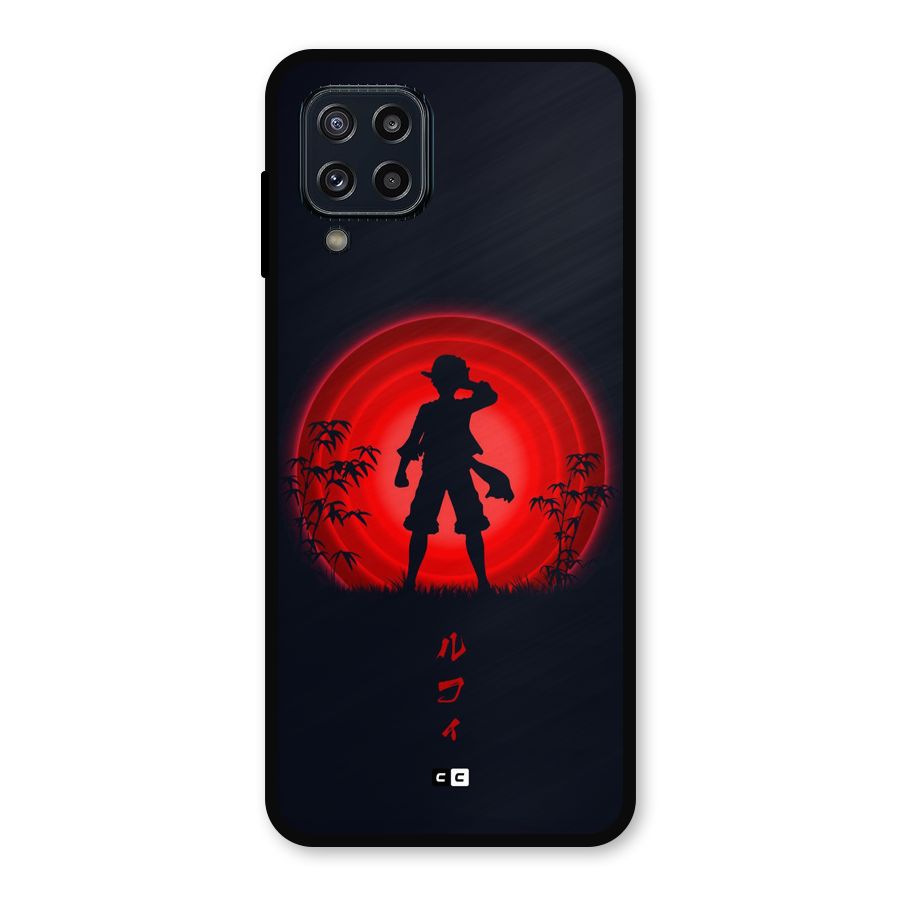 Dark Red Luffy Metal Back Case for Galaxy M32