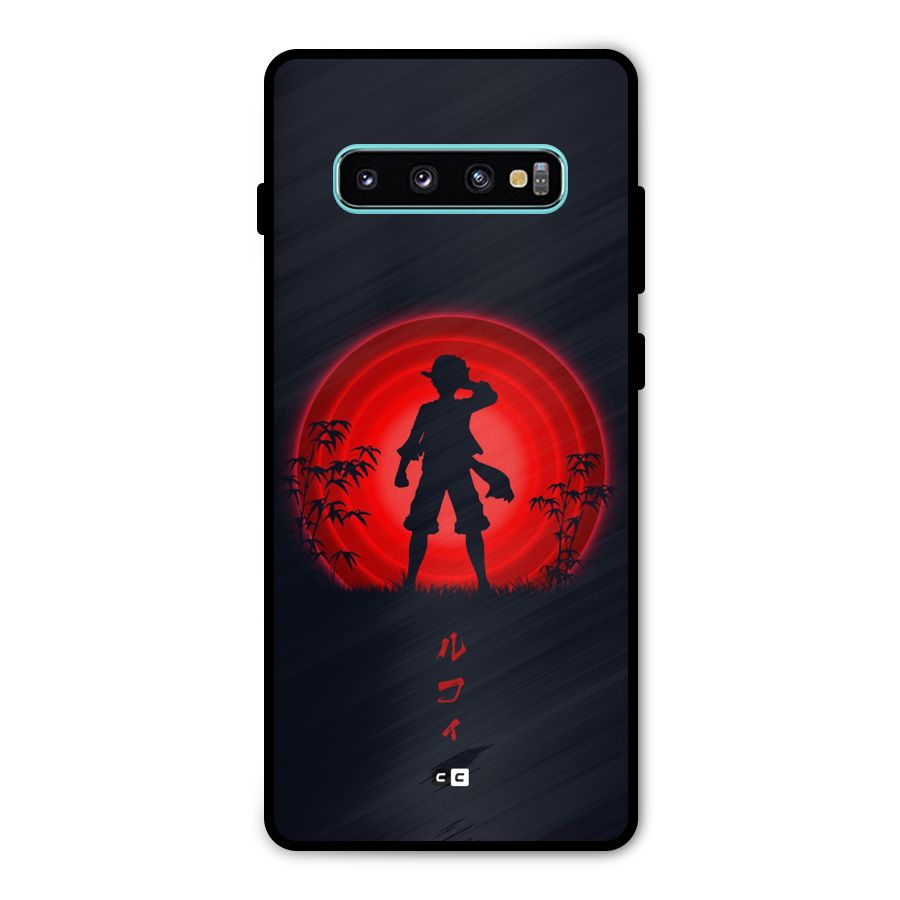 Dark Red Luffy Metal Back Case for Galaxy S10 Plus
