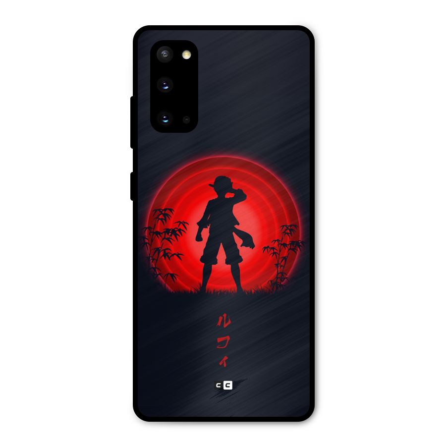 Dark Red Luffy Metal Back Case for Galaxy S20