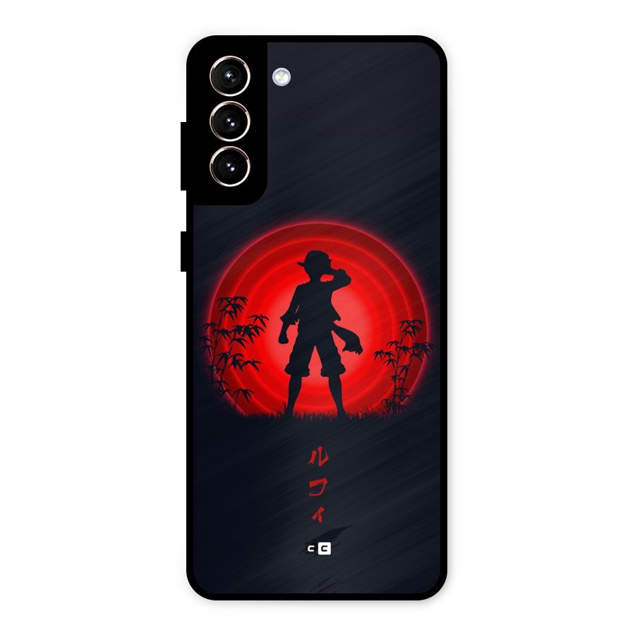 Dark Red Luffy Metal Back Case for Galaxy S21 Plus
