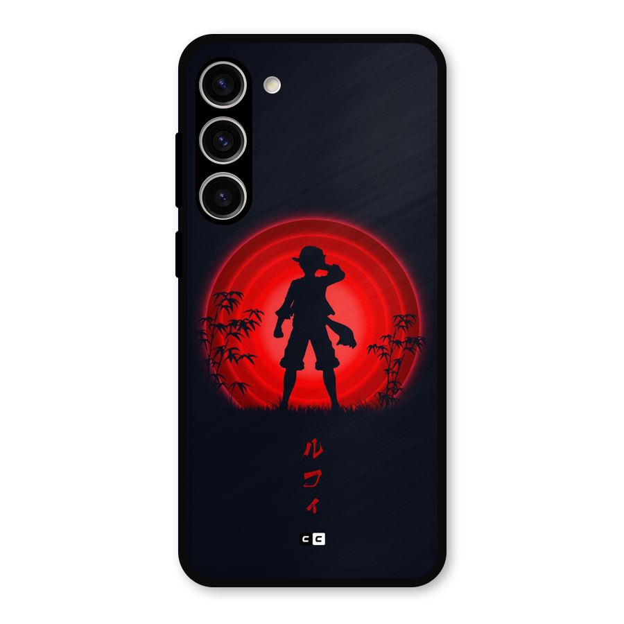 Dark Red Luffy Metal Back Case for Galaxy S23 Plus