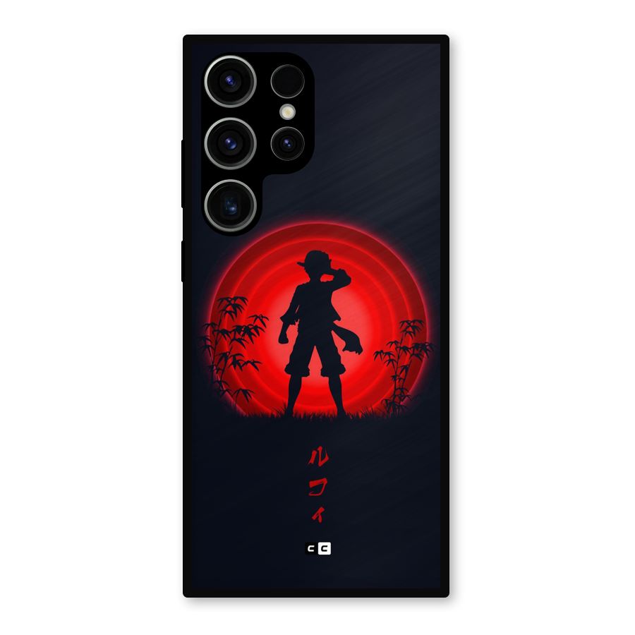 Dark Red Luffy Metal Back Case for Galaxy S23 Ultra