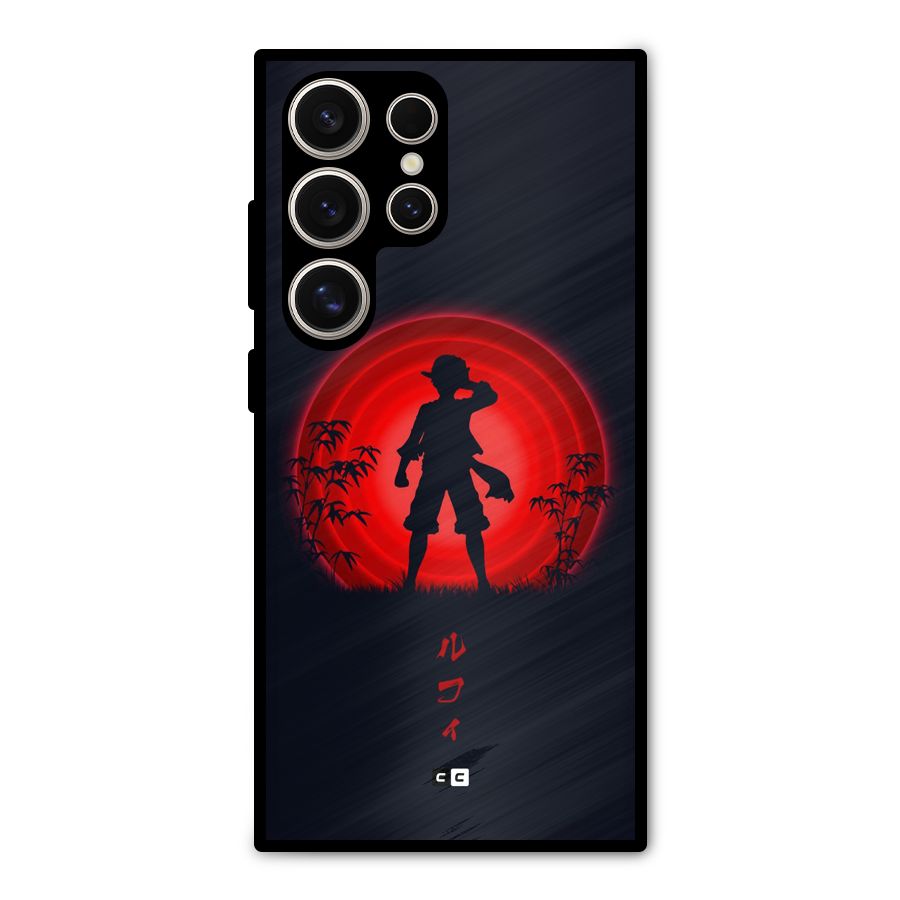 Dark Red Luffy Metal Back Case for Galaxy S24 Ultra