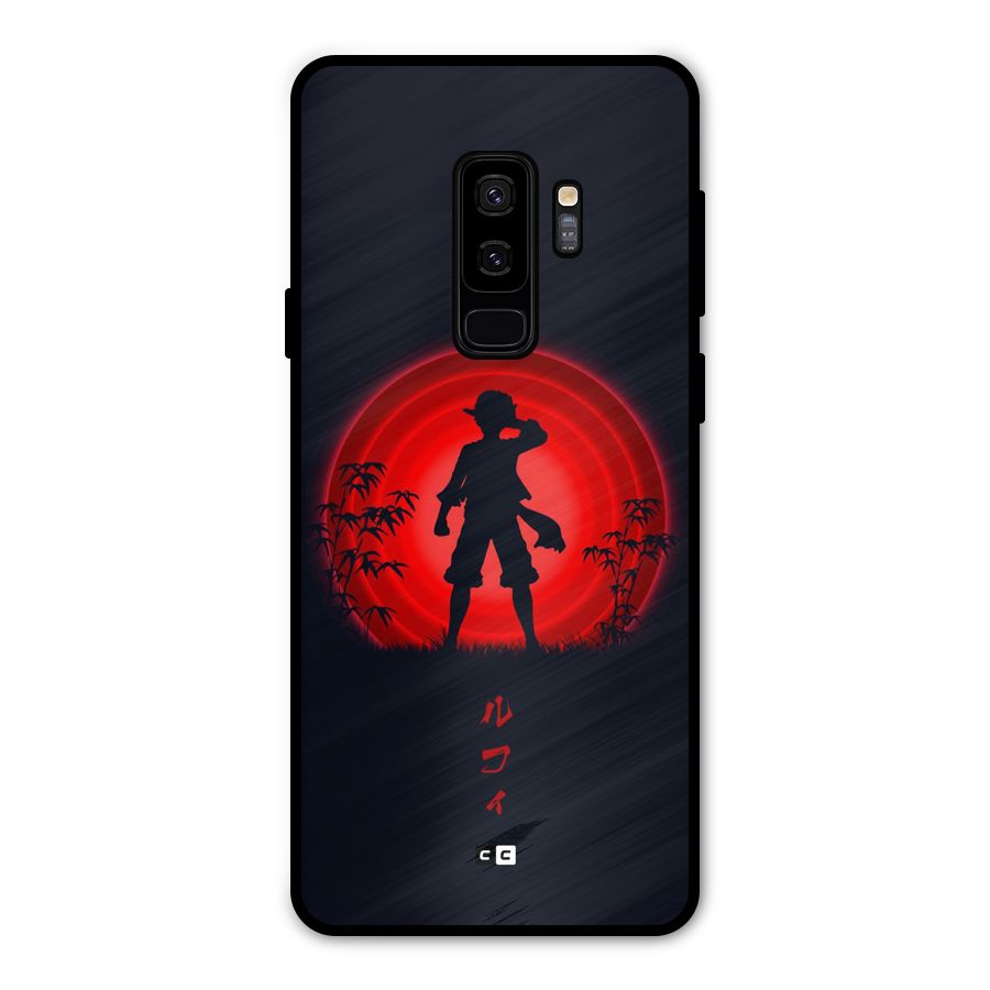 Dark Red Luffy Metal Back Case for Galaxy S9 Plus