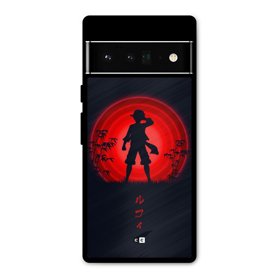 Dark Red Luffy Metal Back Case for Google Pixel 6 Pro
