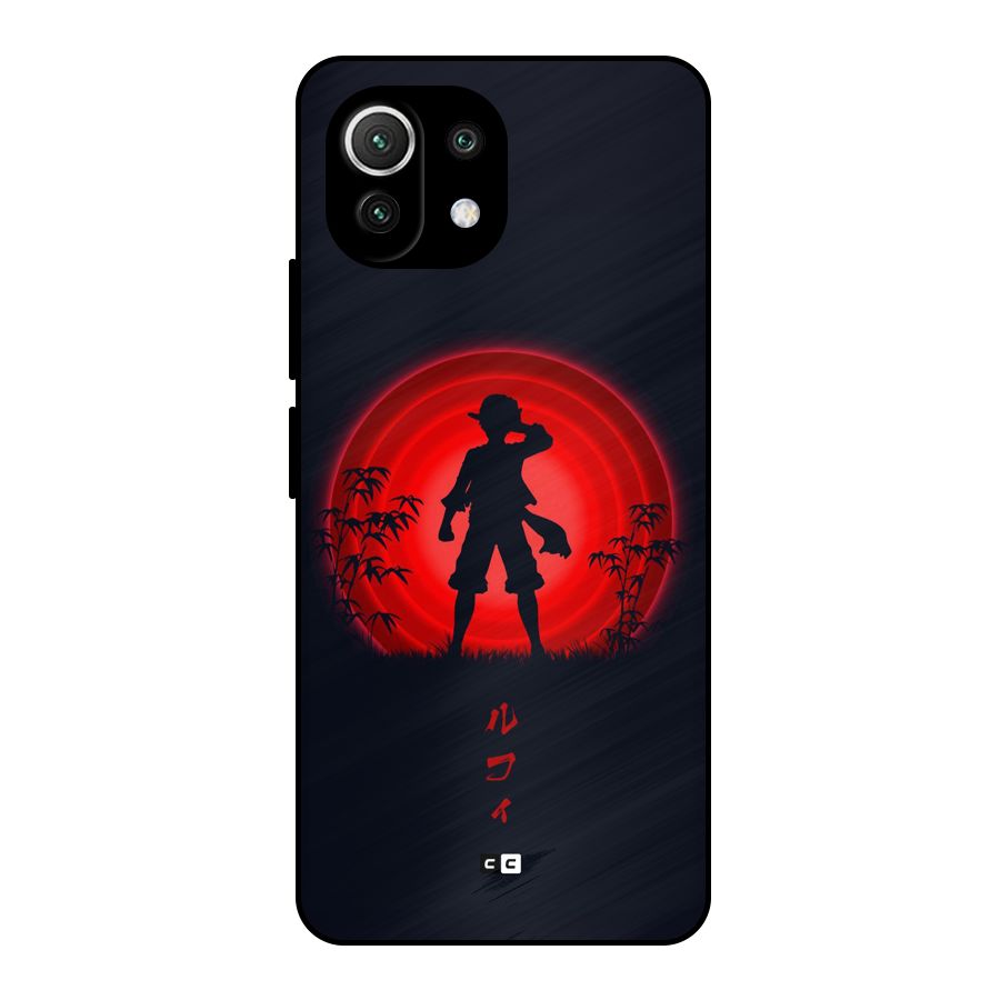 Dark Red Luffy Metal Back Case for Mi 11 Lite